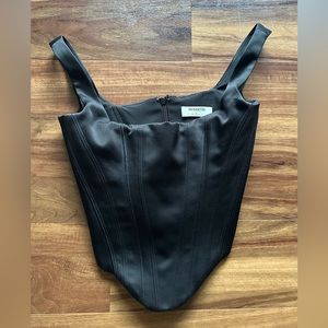 House of CB Rafa black satin corset, size small